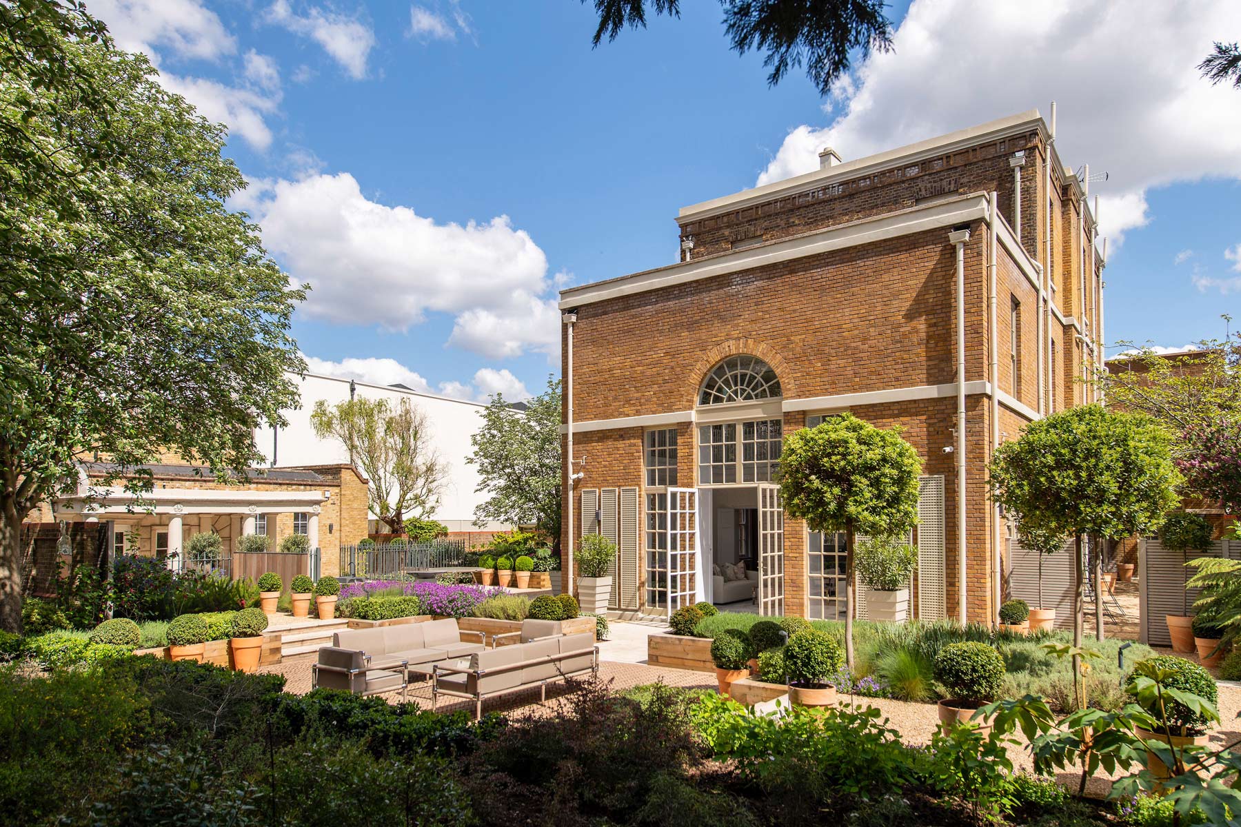 Planters in a Central London garden